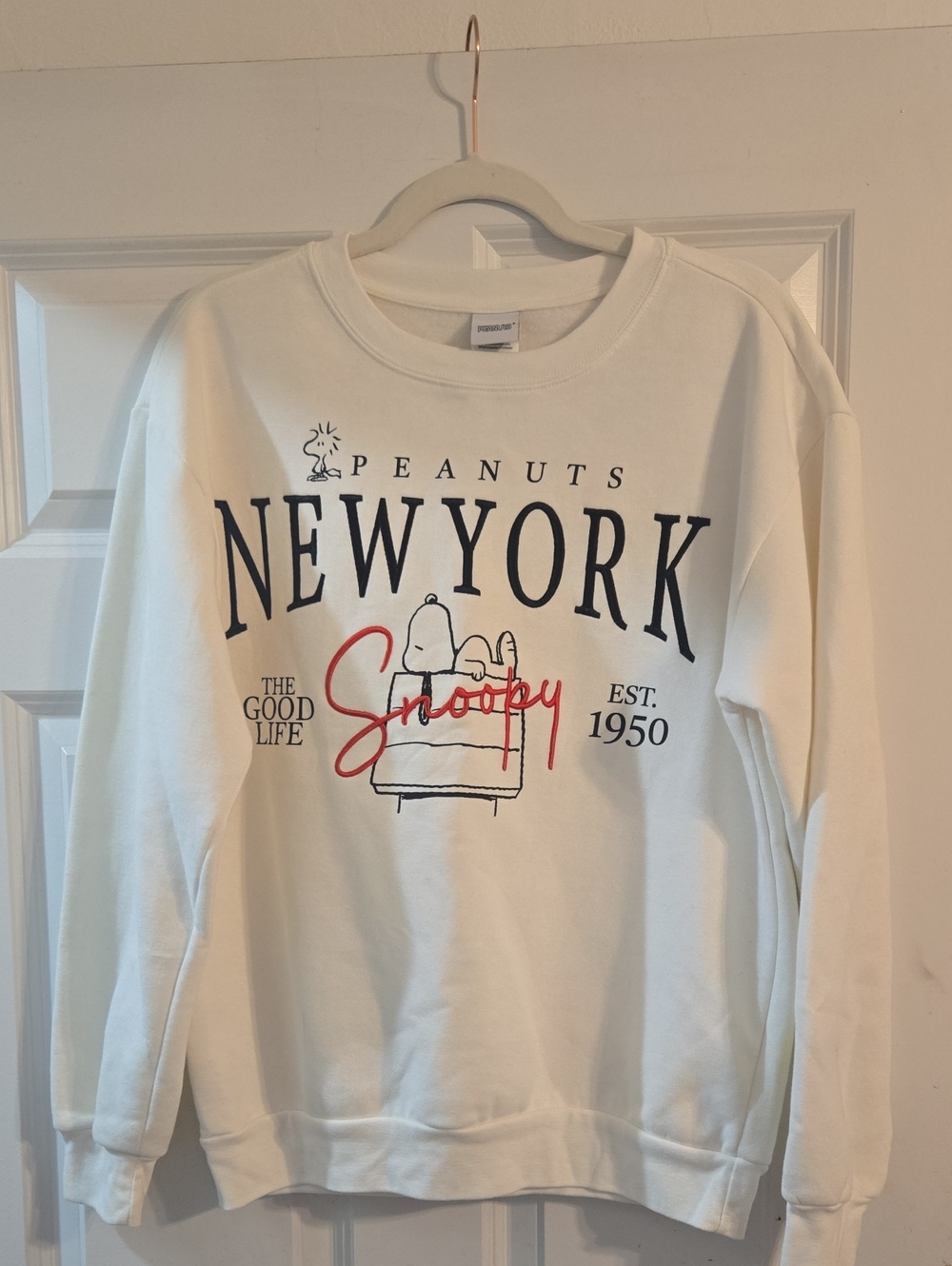 Peanuts Snoopy Logo Sweatshirt by Peanuts FITS LIKE A MEDIUM - Picture 1 of 5